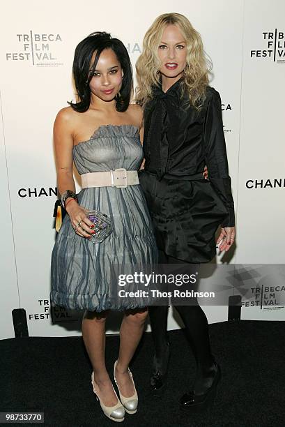 Actress Zoe Kravitz and stylist Rachel Zoe attend the CHANEL Tribeca Film Festival Dinner in support of the Tribeca Film Festival Artists Awards...