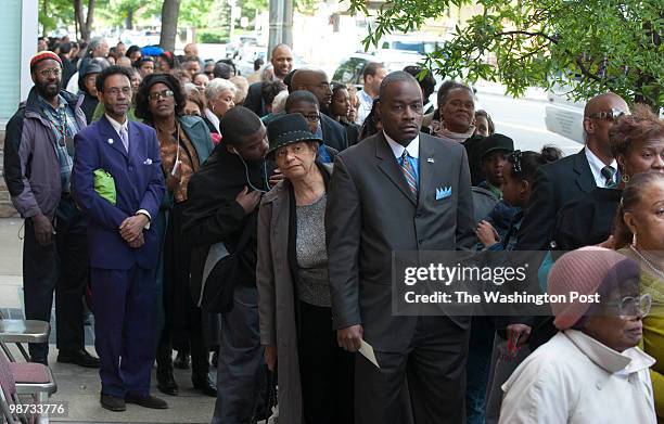 Hundreds of people celebrate the life of Dr. Dorothy Height at Shiloh Baptist Church. Photos taken on April 28, 2010 in Washington, DC.