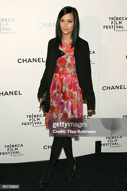 Leigh Lezark attends the CHANEL Tribeca Film Festival Dinner in support of the Tribeca Film Festival Artists Awards Program at Odeon on April 28,...