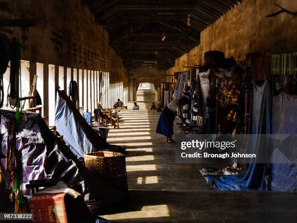 markets at shwesandaw temple bagan - bronagh stock pictures, royalty-free photos & images