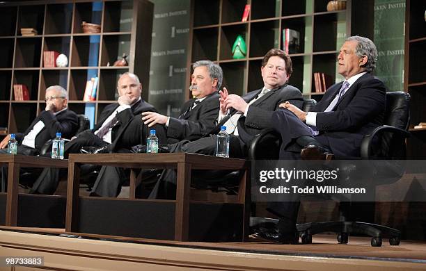 Irving Azoff , Richard Beckman , Chase Carey , Robert Kotick and Leslie Moonves attend the Business Behind the Show at the Beverly Hilton hotel on...