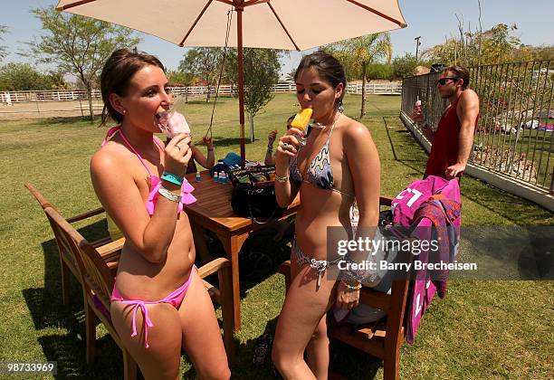 General view of the LACOSTE Pool Party during the 2010 Coachella Valley Music & Arts Festival on April 18, 2010 in Indio, California.