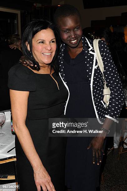Executive Fashion Director of Style.com Candy Pratts Price and model Alek Wek attend the CHANEL Tribeca Film Festival Dinner in support of the...