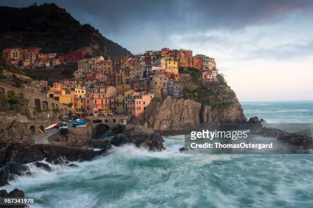 cinque terre at sunrise - terre thomas stock pictures, royalty-free photos & images