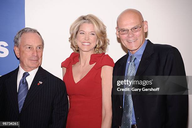 New York City mayor Michael R. Bloomberg, Newscaster Paula Zahn, and event honoree, political consultant James Carville attend the National Center...
