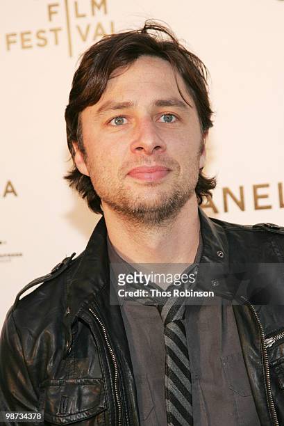 Actor Zach Braff attends the CHANEL Tribeca Film Festival Dinner in support of the Tribeca Film Festival Artists Awards Program at Odeon on April 28,...
