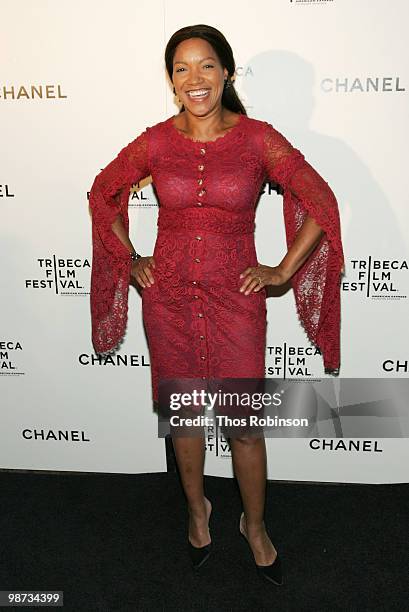 Grace Hightower attends the CHANEL Tribeca Film Festival Dinner in support of the Tribeca Film Festival Artists Awards Program at Odeon on April 28,...