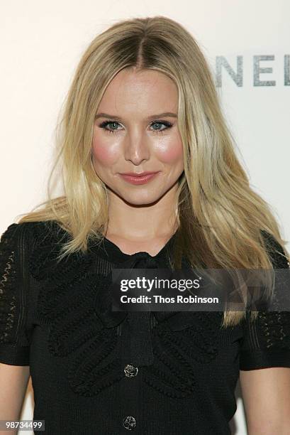 Actress Kristen Bell attends the CHANEL Tribeca Film Festival Dinner in support of the Tribeca Film Festival Artists Awards Program at Odeon on April...