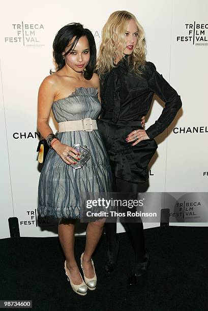 Singer Zoe Kravitz and stylist Rachel Zoe attend the CHANEL Tribeca Film Festival Dinner in support of the Tribeca Film Festival Artists Awards...