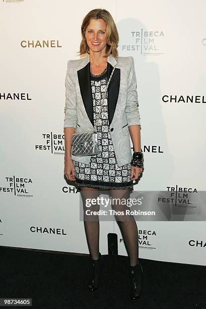 Amanda Brooks attends the CHANEL Tribeca Film Festival Dinner in support of the Tribeca Film Festival Artists Awards Program at Odeon on April 28,...
