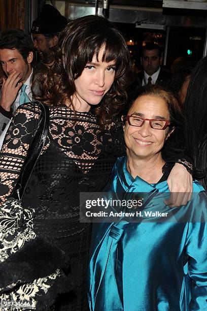 Paz de la Huerta and Susan Posen attend the CHANEL Tribeca Film Festival Dinner in support of the Tribeca Film Festival Artists Awards Program at...