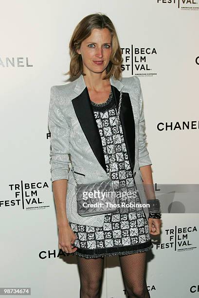 Amanda Brooks attends the CHANEL Tribeca Film Festival Dinner in support of the Tribeca Film Festival Artists Awards Program at Odeon on April 28,...