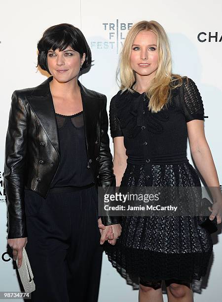 Selma Blair and Kristen Bell attend the CHANEL Tribeca Film Festival Dinner in support of the Tribeca Film Festival Artists Awards Program at Odeon...