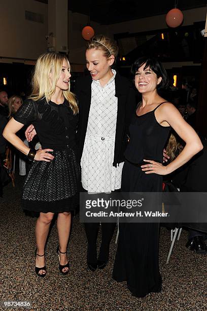Actresses Kristen Bell, Abbie Cornish and Selma Blair attend the CHANEL Tribeca Film Festival Dinner in support of the Tribeca Film Festival Artists...