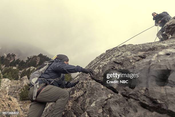 Uzo Aduba" Episode 404 -- Pictured: Uzo Aduba, Bear Grylls --