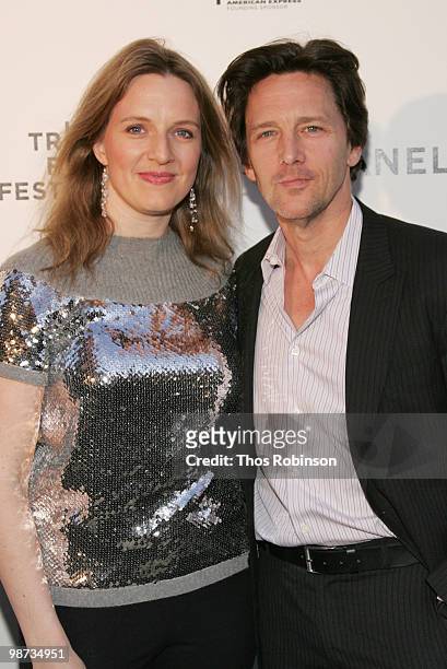 Actor Andrew McCarthy and Wife Dolores Rice attends the CHANEL Tribeca Film Festival Dinner in support of the Tribeca Film Festival Artists Awards...