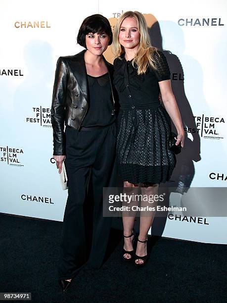 Actresses Selma Blair and Kristen Bell attend the 9th Annual Tribeca Film Festival - Chanel Dinner at Odeon on April 28, 2010 in New York, New York.
