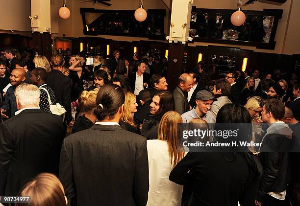 General view of atmosphere at the CHANEL Tribeca Film Festival Dinner in support of the Tribeca Film Festival Artists Awards Program at Odeon on...