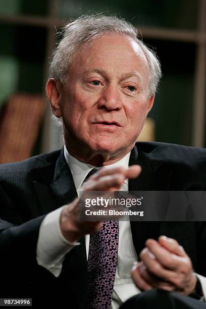 Larry Mizel, chairman and chief executive officer of MDC Holdings Inc., speaks during the Milken Institute Global Conference in Los Angeles,...