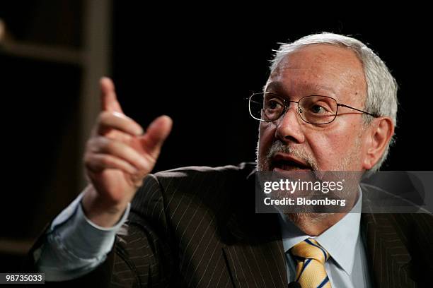 Lewis Ranieri, chairman of Ranieri Partners LLC, speaks during the Milken Institute Global Conference in Los Angeles, California, U.S., on Wednesday,...