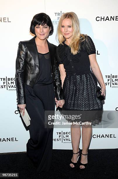 Selma Blair and Kristen Bell attend the CHANEL Tribeca Film Festival Dinner in support of the Tribeca Film Festival Artists Awards Program at Odeon...