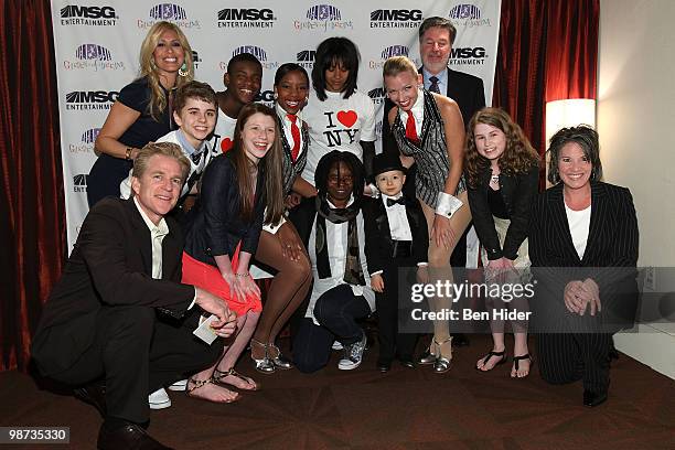 Actor Matthew Modine, MSG reporter Jill Martin, members of the Rockettes and actors Mike Dameski, Izzy Hanson-Johnston and Whoopi Goldberg attend the...