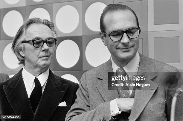 Aix en Provence – Jacques Chirac, Michel Guy et Mme Pompidou inaugurate the new building of Vasarely Foundation - here, french Prime Minister Jacques...