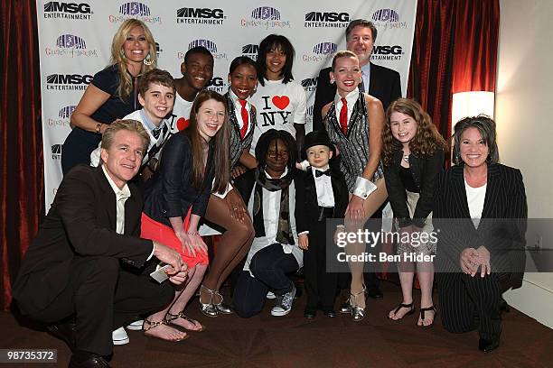 Actor Matthew Modine, MSG reporter Jill Martin, members of the Rockettes and actors Mike Dameski, Izzy Hanson-Johnston and Whoopi Goldberg attend the...