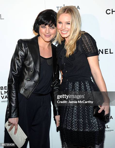 Selma Blair and Kristen Bell attend the CHANEL Tribeca Film Festival Dinner in support of the Tribeca Film Festival Artists Awards Program at Odeon...