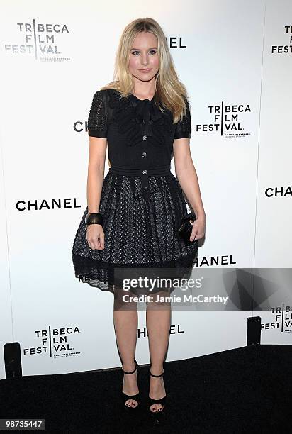 Kristen Bell attends the CHANEL Tribeca Film Festival Dinner in support of the Tribeca Film Festival Artists Awards Program at Odeon on April 28,...