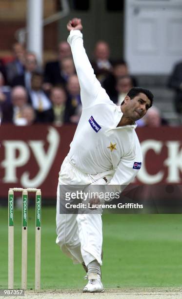 Waqar Younis of Pakistan during the 2nd days play of the npower 1st Test Match at Lords Cricket Ground in London. Digital Image. Mandatory Credit:...