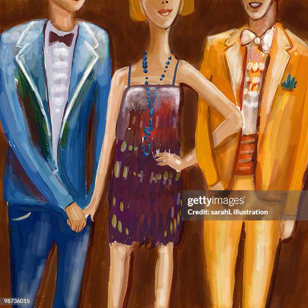 love triangle - infidelity stock illustrations