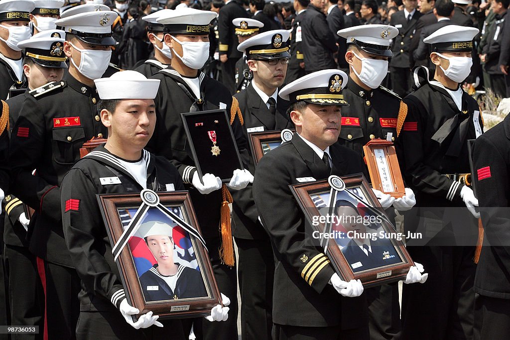 Funeral For Victims Of Sunken South Korea Warship Takes Place