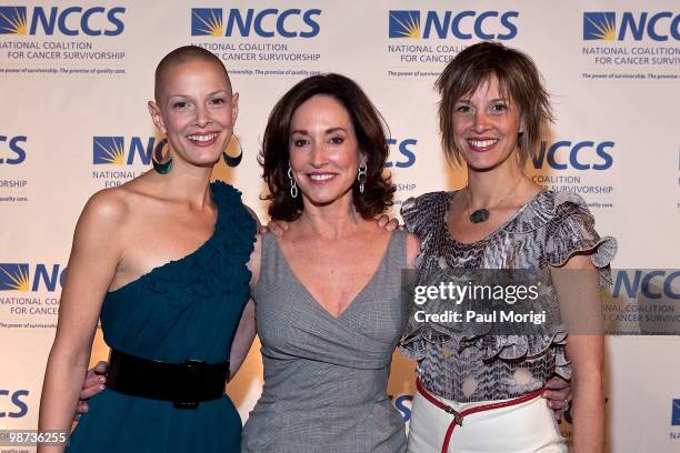 Sharon Blynn , Lilly Tartikoff and Elisa Blynn arrive at the 2010 NCCS Rays of Hope awards gala at the Andrew W. Mellon Auditorium on April 28, 2010...