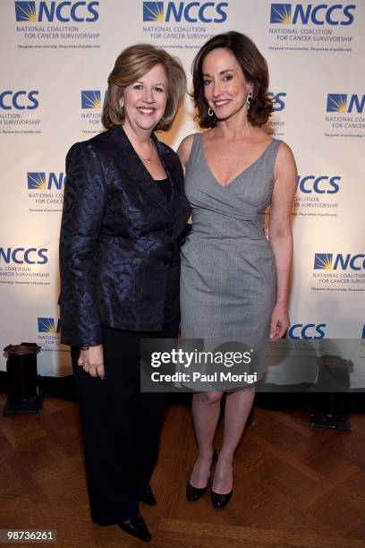 Abbe Raven, President and CEO, A&E Television Networks, and Lilly Tartikoff attend the 2010 NCCS Rays of Hope awards gala at the Andrew W. Mellon...