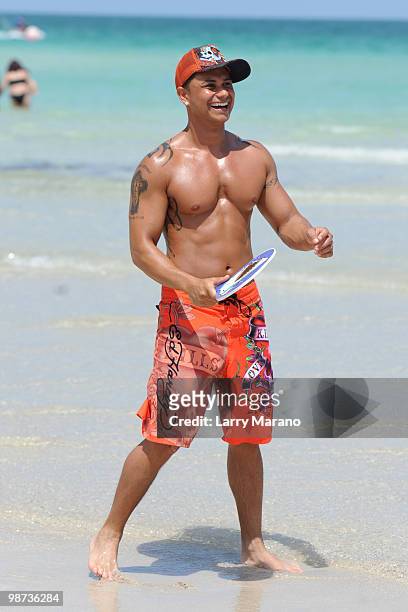 Pauly D Delvecchio of the Jersey Shore is seen on April 28, 2010 in Miami Beach, Florida.