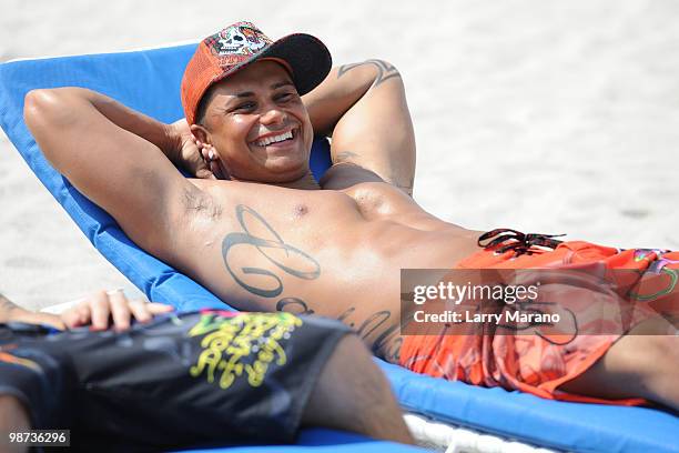 Pauly D Delvecchio of the Jersey Shore is seen on April 28, 2010 in Miami Beach, Florida.