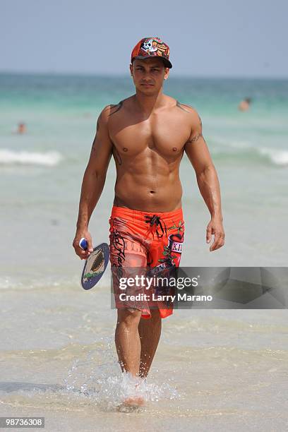 Pauly D Delvecchio of the Jersey Shore is seen on April 28, 2010 in Miami Beach, Florida.