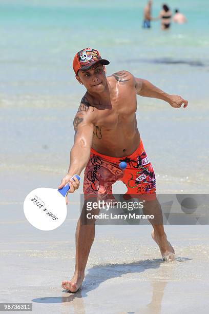 Pauly D Delvecchio of the Jersey Shore is seen on April 28, 2010 in Miami Beach, Florida.