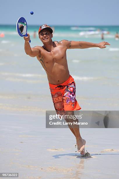 Pauly D Delvecchio of the Jersey Shore is seen on April 28, 2010 in Miami Beach, Florida.