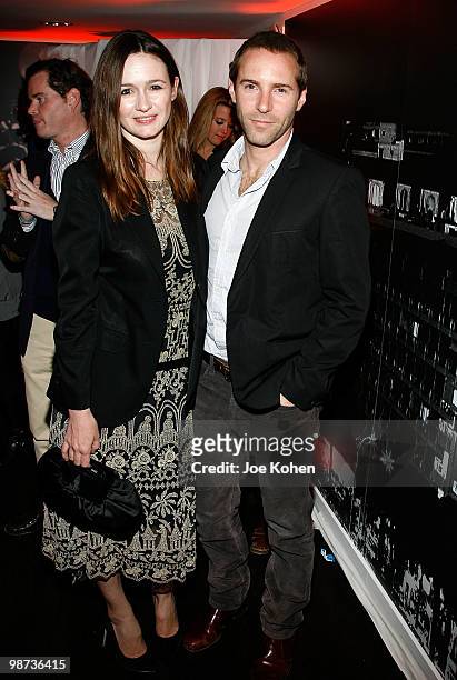 Actors Emily Mortimer and Alessandro Nivola attend the Flagship Opening celebration on New York's Famed Fifth Avenue at Sunglass Hut on April 28,...