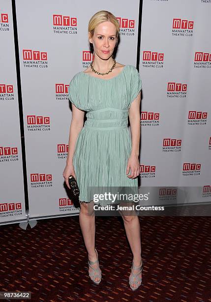 Actress Sarah Paulson attends the afterparty for the opening of "Collected Stories" at the Planet Hollywood Times Square on April 28, 2010 in New...