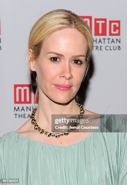 Actress Sarah Paulson attends the afterparty for the opening of "Collected Stories" at the Planet Hollywood Times Square on April 28, 2010 in New...