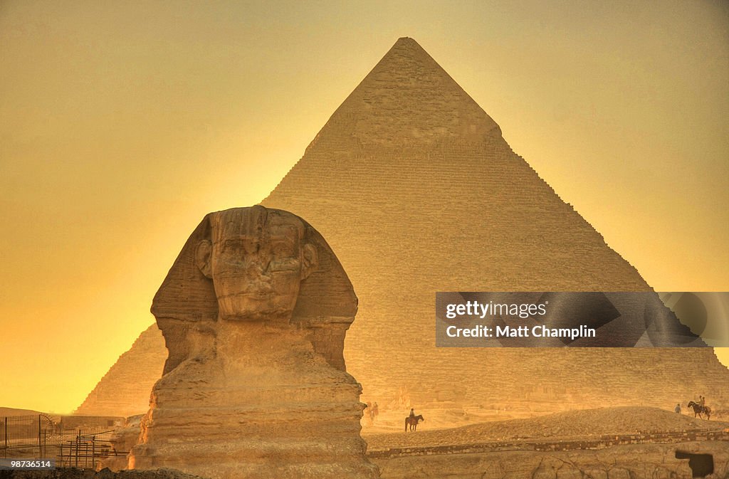 The Giza Sphinx at Sunset