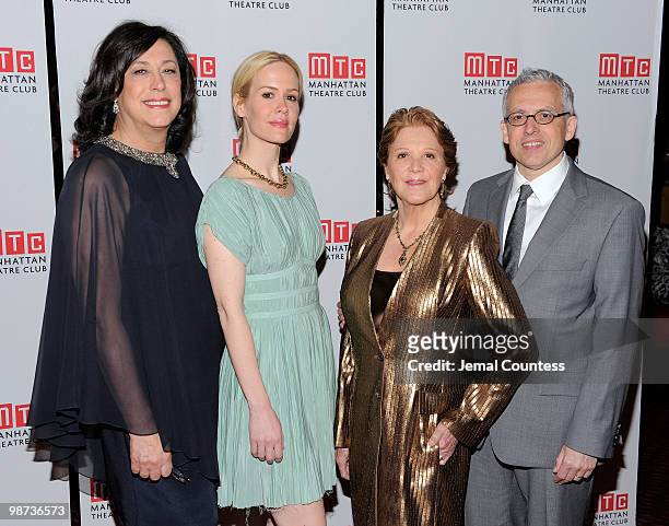Director Lynne Meadow, actress Sarah Paulson, actress Linda Lavin and playwright Donald Margulies attend the afterparty for the opening of "Collected...
