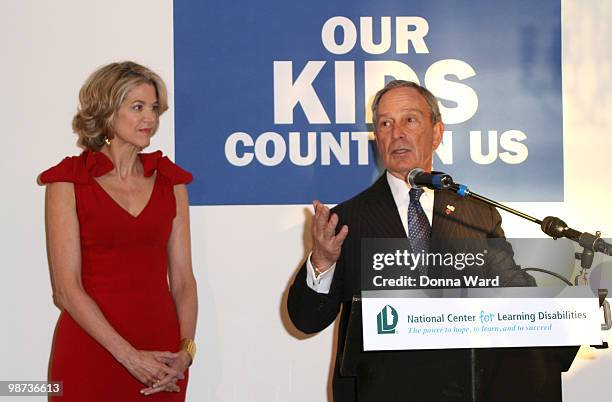 Paula Zahn and Mayor Michael Bloomberg attend the National Center for Learning Disabilities 33rd Annual Benefit Dinner at Tribeca Rooftop on April...