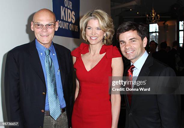 James Carville, Paula Zahn and George Stephanopoulos attend the National Center for Learning Disabilities 33rd Annual Benefit Dinner at Tribeca...