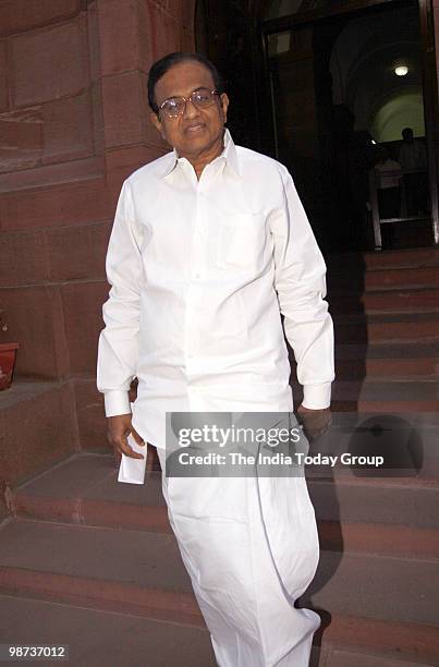 Union Home Minister P. Chidambaram at Parliament on Wednesday, April 28, 2010.