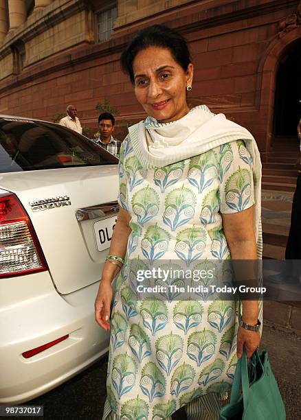 MoS for external affairs Praneet Kaur at Parliament on Wednesday, April 28, 2010.