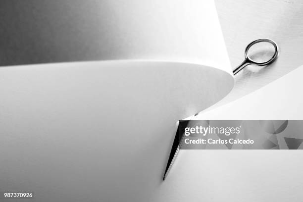 cut! - scissors cutting paper stock pictures, royalty-free photos & images